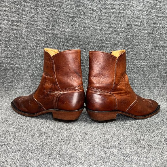 Boulet Ranch Hand Western Boots Men's Size 10 Brown Leather Zip Dress Cowboy - Picture 6 of 14